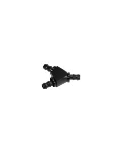 3/8" Black Anodized Aluminum Y Barbed Fitting (For -6 Pushlock Hose)