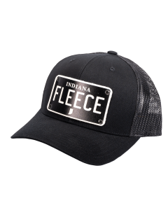 Black snap back Fleece black out with license plate. 
