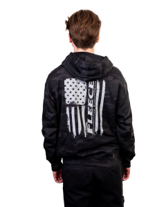 Fleece Performance Black Camo Flag Hoodie
