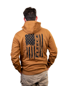 Fleece Performance Brown Flag Hoodie - back