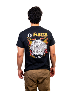 Fleece Performance LSR Block T-Shirt in Black - back