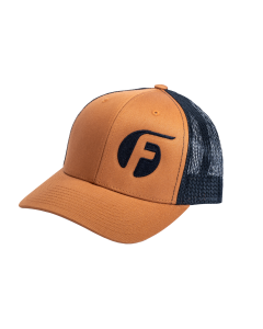 Caramel snap back hat with black Fleece Logo