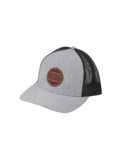 Freedom Racing Engines "Leather Patch Snapback Hat" in Heather Gray/ Black
