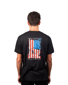 Fleece Performance "USA" Black T-Shirt