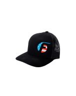 Fleece Performance Youth Snap Back Hat - Black with Stars and Stripes Fleece Logo